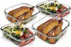 Extra-Large Glass Food Storage Containers with Airtight Lids-4 Piece Set