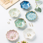 Jewelry Dish Tray, Ring Dish, Ceramic Trinket Tray, Key Bowl | Decorative Plate Style Keeps Earrings, Necklaces and Small Items Easy to See, Suited for Friends, Daughters and Mothers.