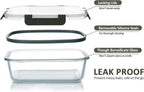 Extra-Large Glass Food Storage Containers with Airtight Lids-4 Piece Set