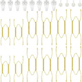 12 Pcs Wall Plate Hangers Wire Invisible,6/8/10 Inch,Gold | Adjustable Spring Design Fits Multiple Sizes, Heavy Duty Steel Wire, Includes 12 Wall Hooks for Decorative China Display