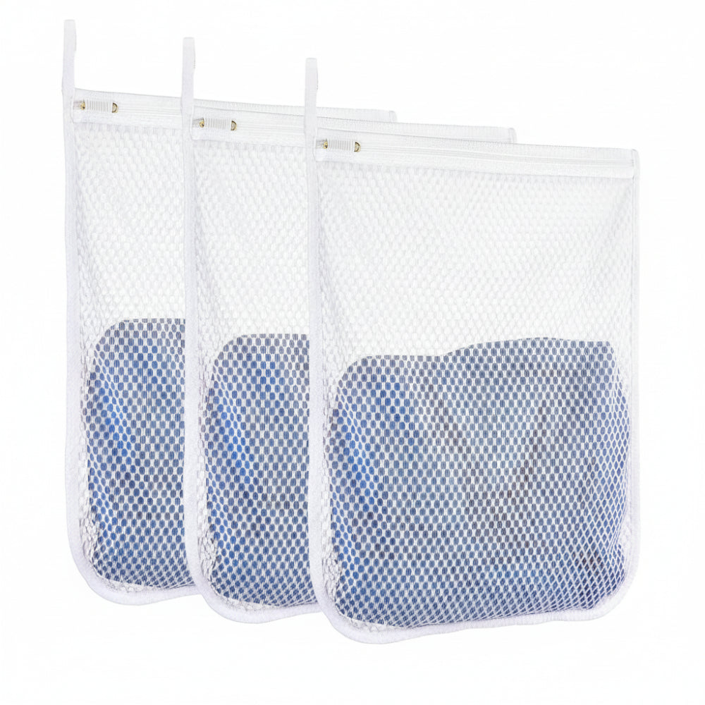 3 Pcs Durable Honeycomb Mesh Laundry Bags for Delicates 12" X 15" (3 Medium)