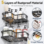 3-Piece Adhesive Corner Shower Caddy 