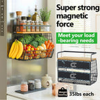 Magnetic Shelf for Fridge with Wood Lid, Fruit Potato & Onion Storage Bins, Magnetic Spice Rack for Refrigerator Pantry Organizer & Storage, Large Container for Refrigerator, Kitchen Counter & Laundry