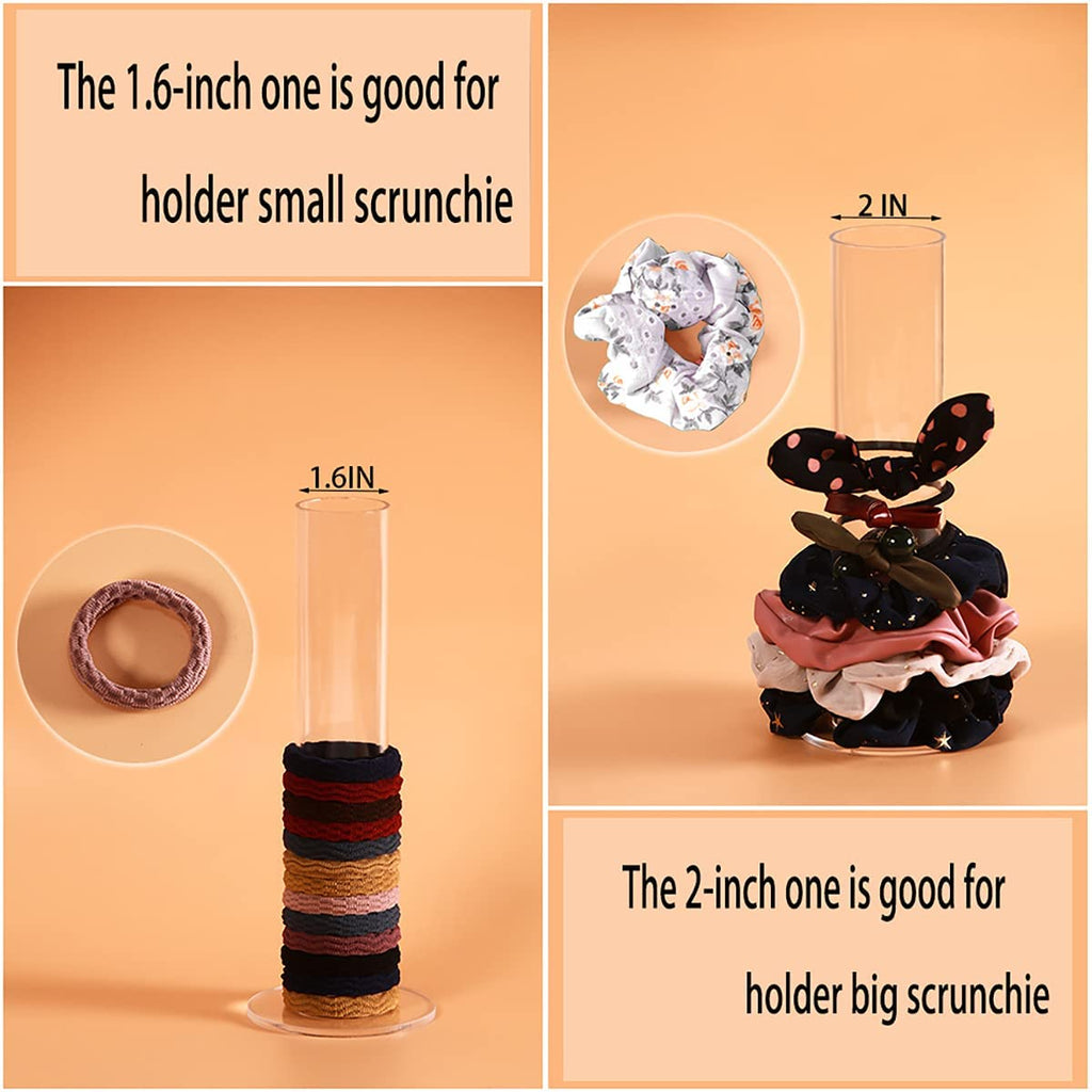 2Pcs Acrylic Scrunchie & Hair Ties Holder 