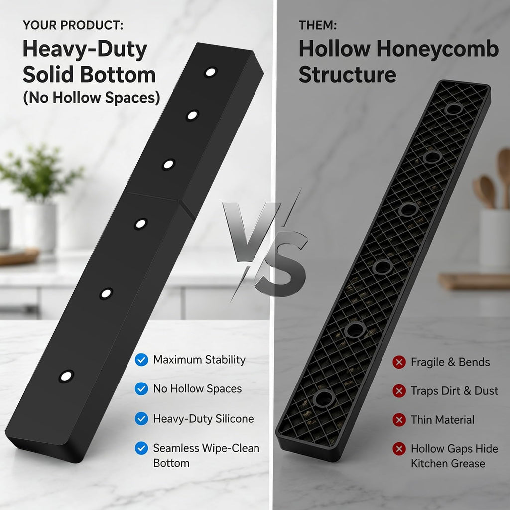 30" Magnetic Stove Top Shelf, Silicone over the Stove Spice Rack Organizer | Heat Resistant Silicone, Anti-Rattle No-Scratch Range Shelf, 3 Functional Partitions Kitchen Storage for Spices