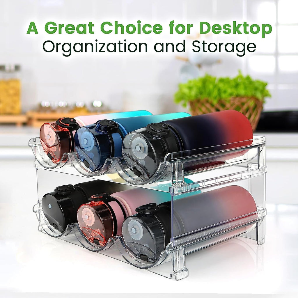 2 Packs Water Bottle Organizer for Cabinet & Pantry