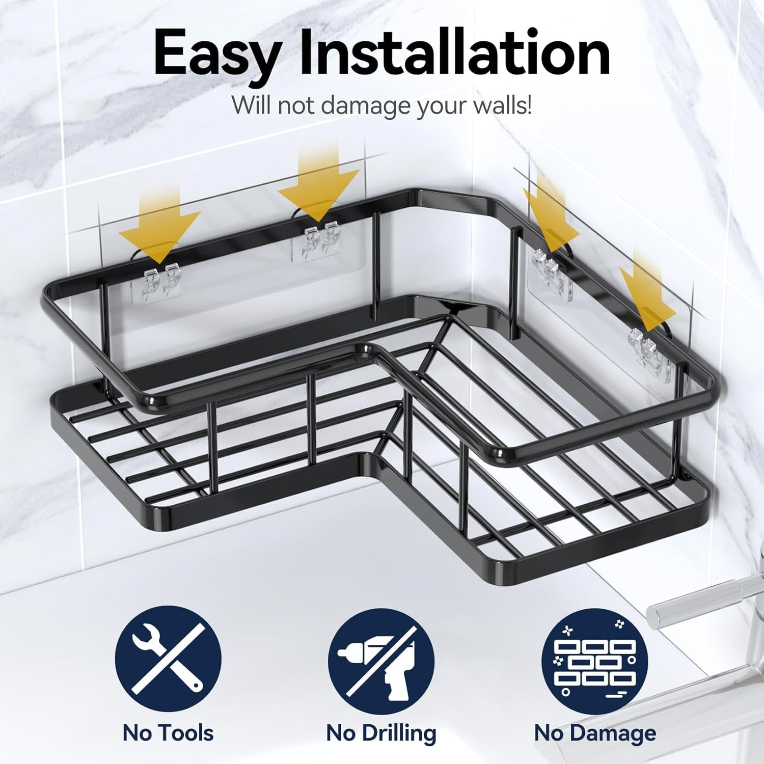 3-Piece Adhesive Corner Shower Caddy 