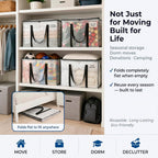 Heavy Duty Moving Bags - Water Resistant Storage Bags with Backpack Straps, Zippers and Handles - Large Moving Boxes for College Dorm, Travel, Closet Organization - 6 Pack, Clear | Heavy-Duty Moving Bags with Backpack Straps, Zippers, and Handles Provide Durable Storage for Moving, Travel, and Closets.