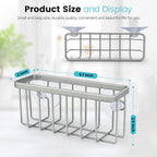 Sponge Holder for Kitchen Sink, Kitchen Sink Caddy -Mat Silver | Dish Soap Holder,Kitchen Sink Organizer for Sponge, Brushes, Stoppers and Scrapers Storage Accessories