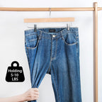 Wooden Pants Skirt Hangers with Clips, Natural, Pack of 10 | Lotus Wood Bottom Jeans Skirt Hanger with anti Rust Hook