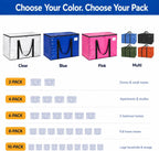 Heavy Duty Moving Bags - Water Resistant Storage Bags with Backpack Straps, Zippers and Handles - Large Moving Boxes for College Dorm, Travel, Closet Organization - 6 Pack, Clear | Heavy-Duty Moving Bags with Backpack Straps, Zippers, and Handles Provide Durable Storage for Moving, Travel, and Closets.