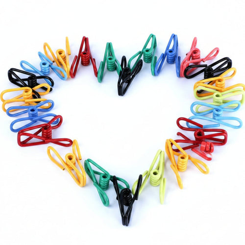 30 Pack Assorted Chip Bag Clips Utility - PVC 2 Inch Coated Colorful Sealer for Sealing Food - Paper Holder, Clothesline Clip for Laundry Hanging, Kitchen Bags, Multipurpose Clothes Pins