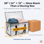 Heavy Duty Moving Bags - Water Resistant Storage Bags with Backpack Straps, Zippers and Handles - Large Moving Boxes for College Dorm, Travel, Closet Organization - 6 Pack, Clear | Heavy-Duty Moving Bags with Backpack Straps, Zippers, and Handles Provide Durable Storage for Moving, Travel, and Closets.