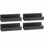 Metal Magnetic Spice Rack for Refrigerator Black, 4 Pack | Magnetic Shelves Heavy Duty for Fridge in Kitchen, Seasoning Storage Organizer, for Oven Washer and Dryer, for Heavier Items
