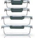 Extra-Large Glass Food Storage Containers with Airtight Lids-4 Piece Set