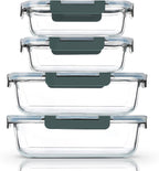 Extra-Large Glass Food Storage Containers with Airtight Lids-4 Piece Set