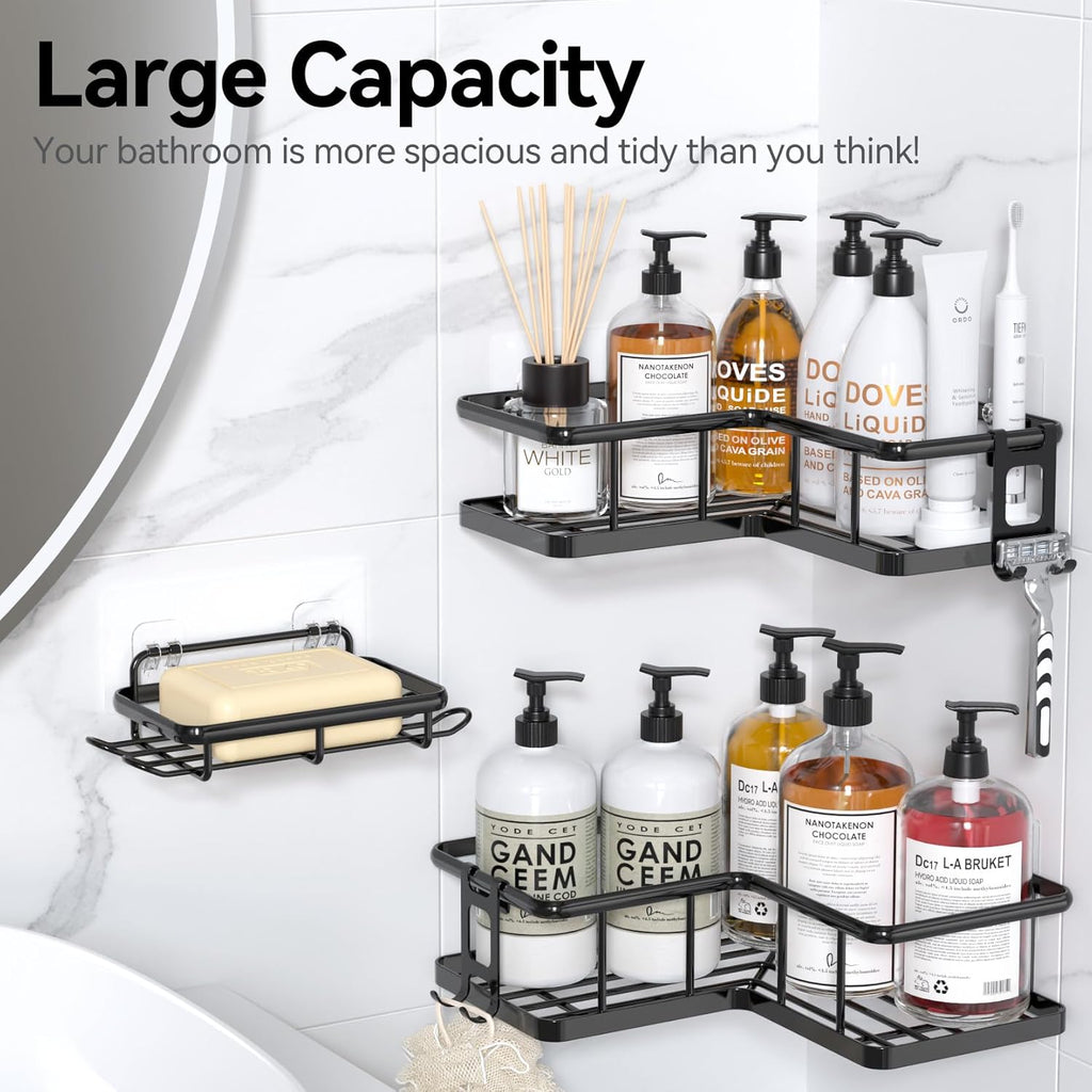 3-Piece Adhesive Corner Shower Caddy 