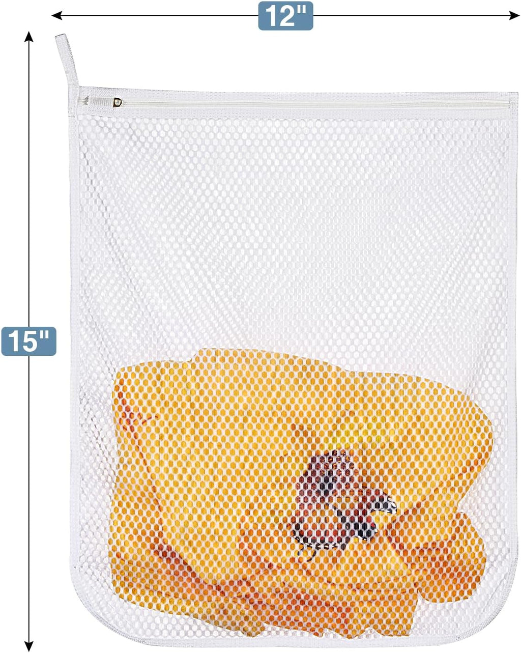 3 Pcs Durable Honeycomb Mesh Laundry Bags for Delicates 12" X 15" (3 Medium)