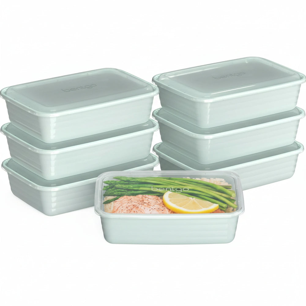Bentgo Prep Meal Prep Containers with Lids, 20 Piece, PFAS & Bpa-Free | 4-Cup Capacity, Portion Control, Stackable, Microwave, Freezer & Dishwasher-Safe, Reusable (Mint)
