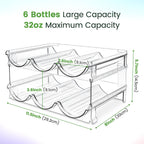 2 Packs Water Bottle Organizer for Cabinet & Pantry