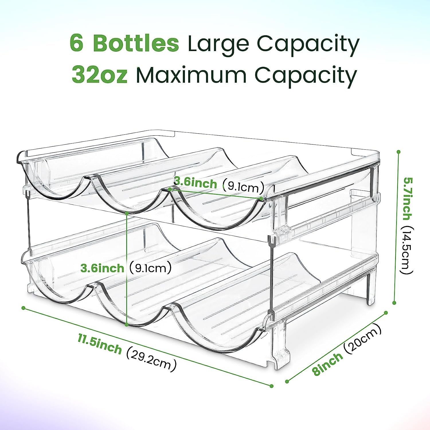 2 Packs Water Bottle Organizer for Cabinet & Pantry