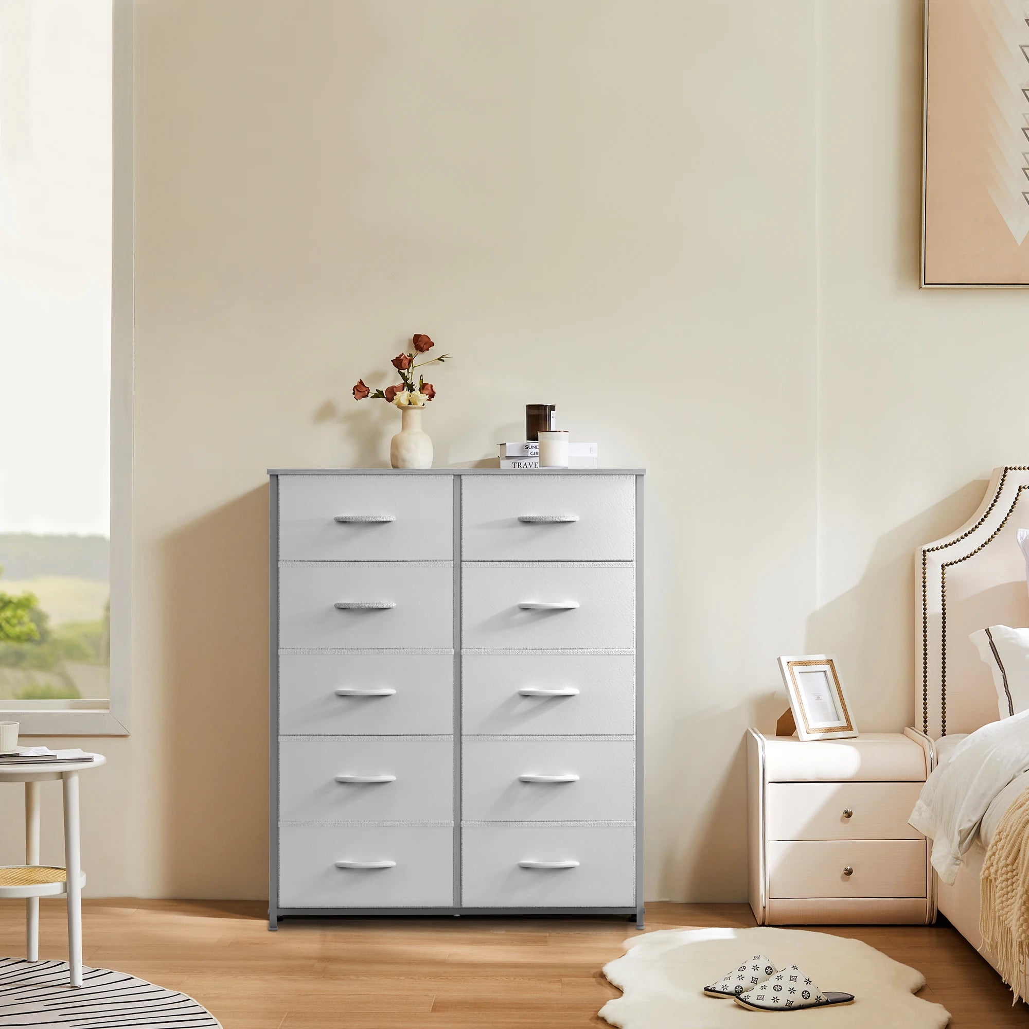 Fabric Storage Dresser With Multiple Drawers
