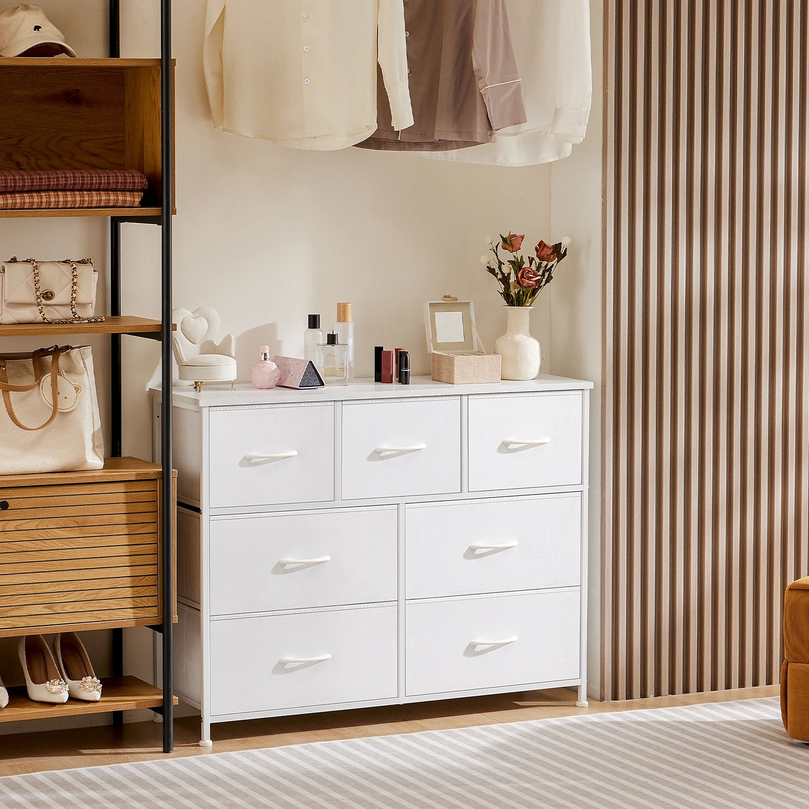 Fabric Storage Dresser With Multiple Drawers