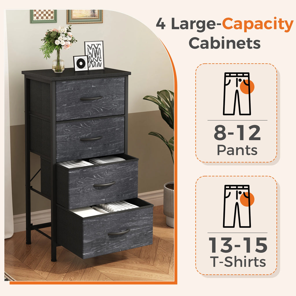 Portable 4-Drawer Fabric Storage Dresser