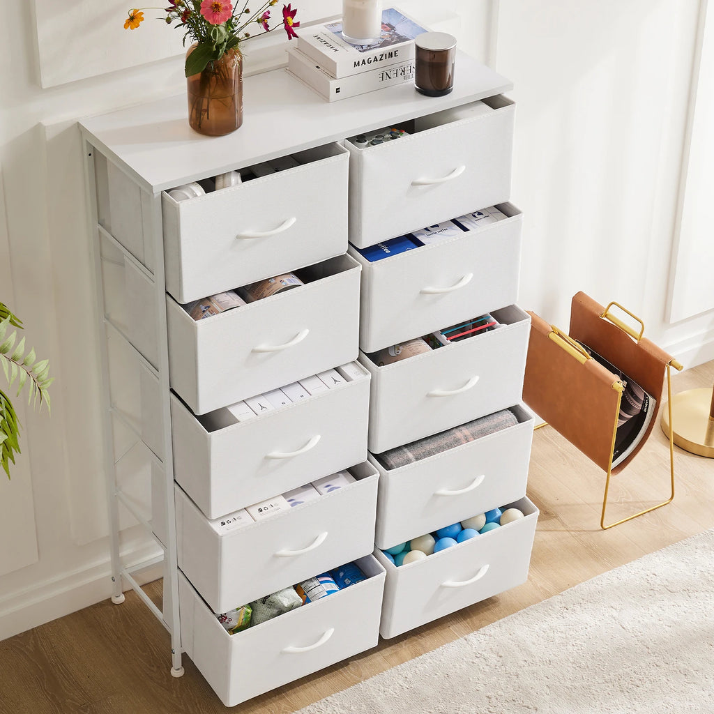 Fabric Storage Dresser With Multiple Drawers