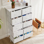 Fabric Storage Dresser With Multiple Drawers