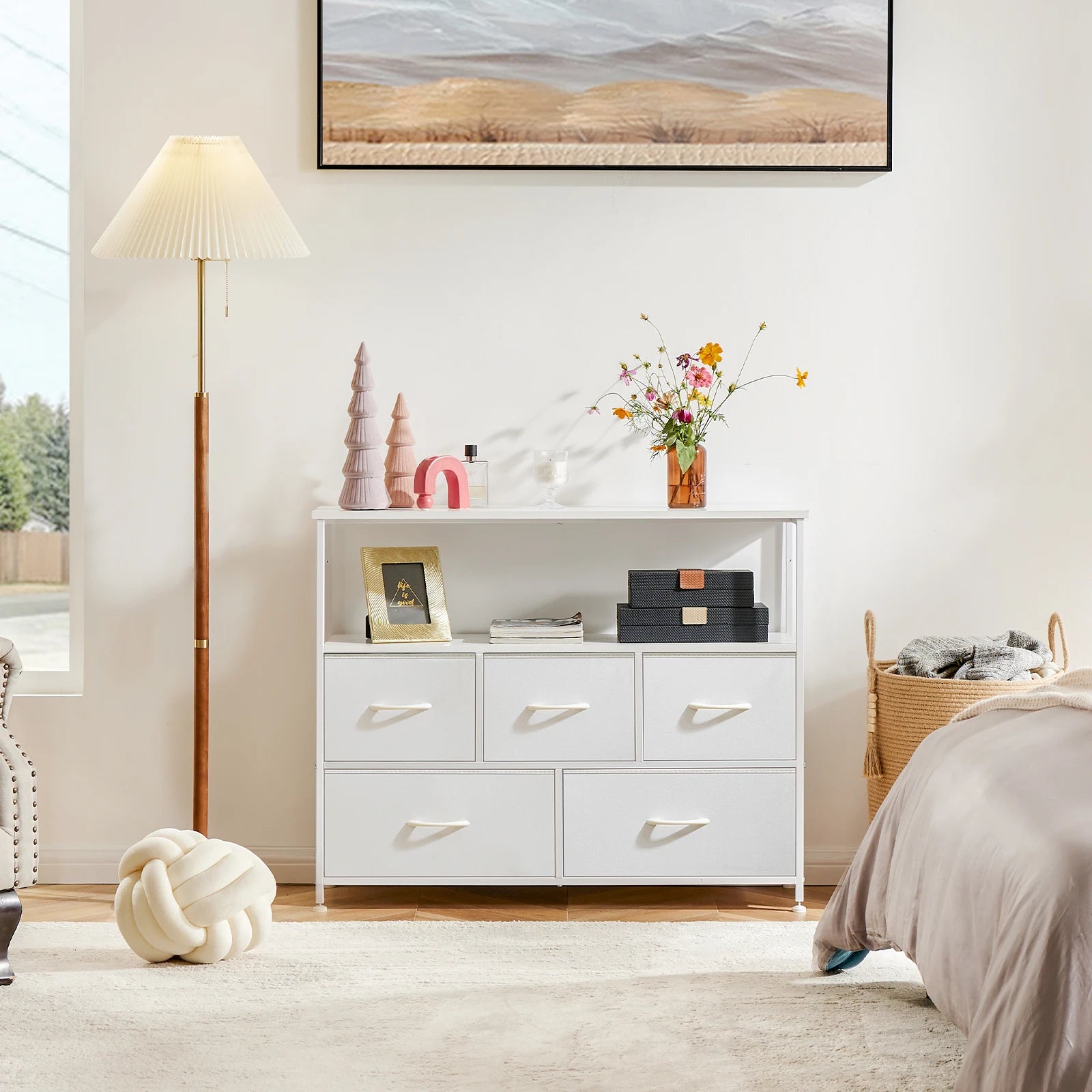 Fabric Storage Dresser With Multiple Drawers