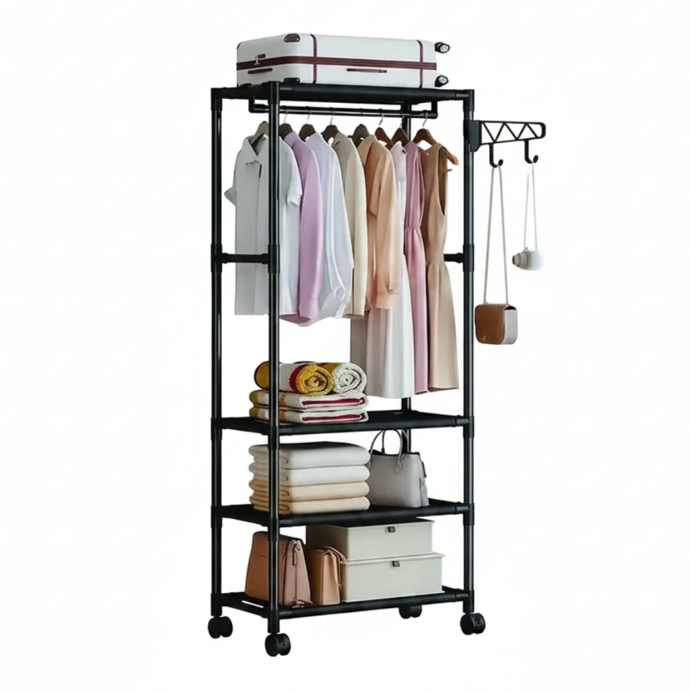 ClosetJoy Portable Wardrobe with Shelves & Hanging Rack