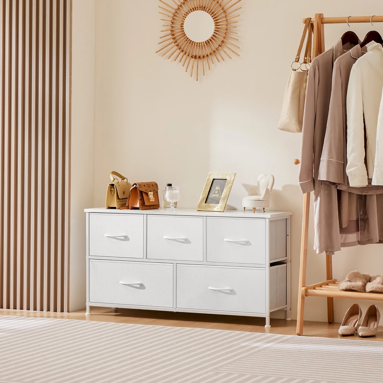 Fabric Storage Dresser With Multiple Drawers