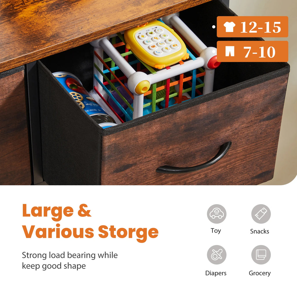 Fabric Storage Dresser With Drawers