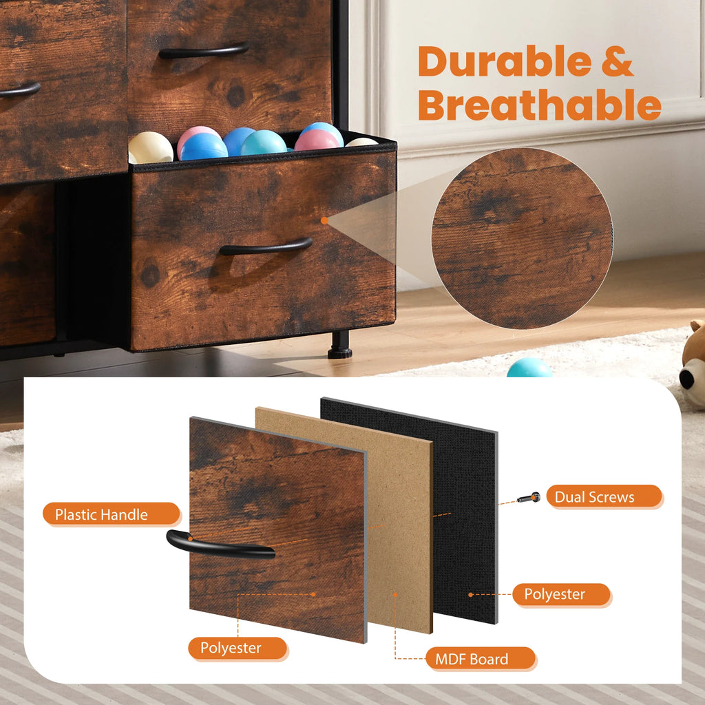 Fabric Storage Dresser With Drawers