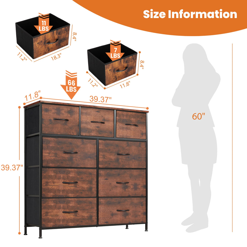 Fabric Storage Dresser With Drawers