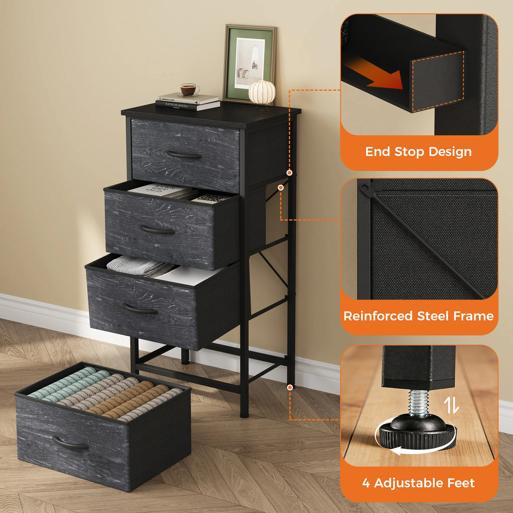 Portable 4-Drawer Fabric Storage Dresser