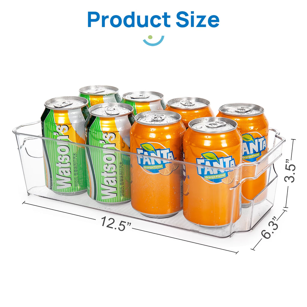 8Pcs Clear Refrigerator & Pantry Organizer Bins