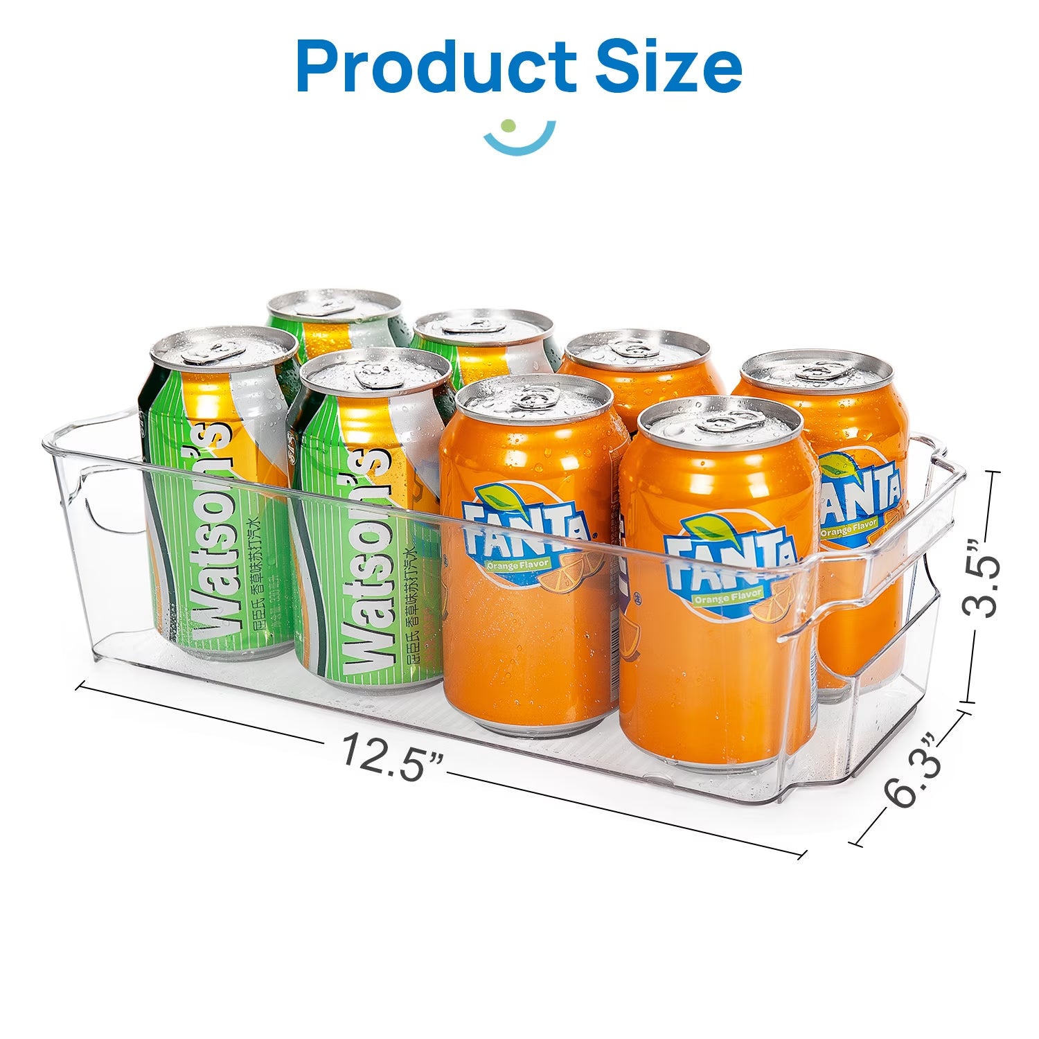8Pcs Clear Refrigerator & Pantry Organizer Bins
