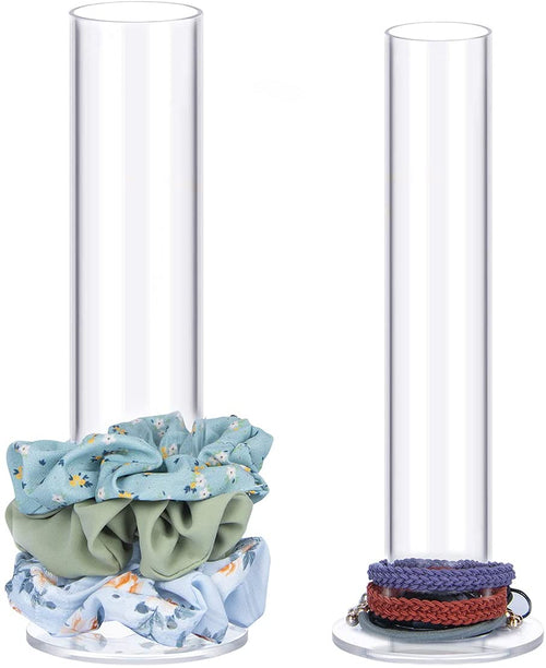 2Pcs Acrylic Scrunchie & Hair Ties Holder 