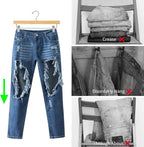 Wooden Pants Skirt Hangers with Clips, Natural, Pack of 10 | Lotus Wood Bottom Jeans Skirt Hanger with anti Rust Hook