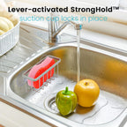 Sponge Holder for Kitchen Sink, Kitchen Sink Caddy -Mat Silver | Dish Soap Holder,Kitchen Sink Organizer for Sponge, Brushes, Stoppers and Scrapers Storage Accessories