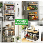 Magnetic Shelf for Fridge with Wood Lid, Fruit Potato & Onion Storage Bins, Magnetic Spice Rack for Refrigerator Pantry Organizer & Storage, Large Container for Refrigerator, Kitchen Counter & Laundry