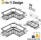 3-Piece Adhesive Corner Shower Caddy 