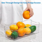 8Pcs Clear Refrigerator & Pantry Organizer Bins