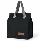 Insulated Lunch Bag for Men Women, Large Reusable Leakproof Lunch Box Container, Small Portable Thermal Snack Bag, Reusable Travel Office Work Beach Black Cooler Tote Bag for Adults, Dark