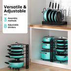 8-Tier Adjustable Pots & Pans Organizer Rack