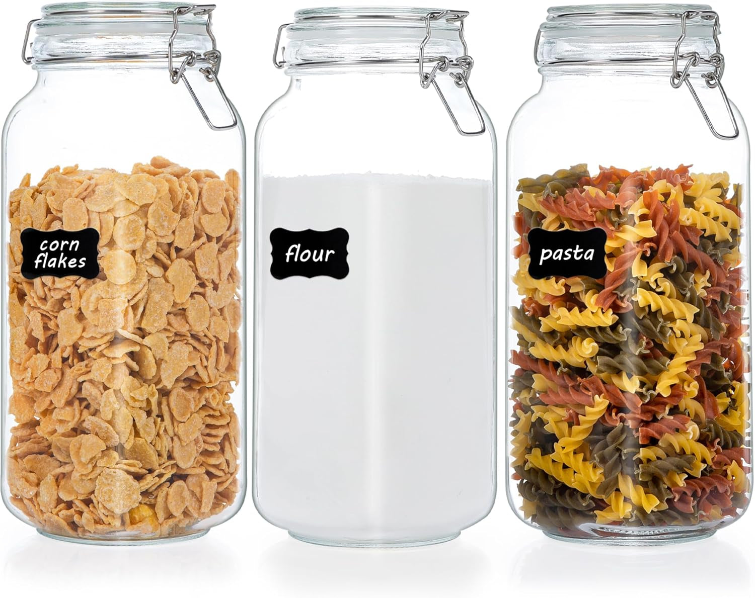 78 Oz Airtight Glass Food Storage Jars -3 Pack
