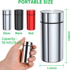 Portable Aluminum Storage Jar 3-Pack,Airtight Smell Proof Container, Metal Waterproof Small Bottle Multipurpose Container for Coffee & Teas, Herb Spices Container Screw-Top Lid Lock Odor