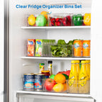 8Pcs Clear Refrigerator & Pantry Organizer Bins